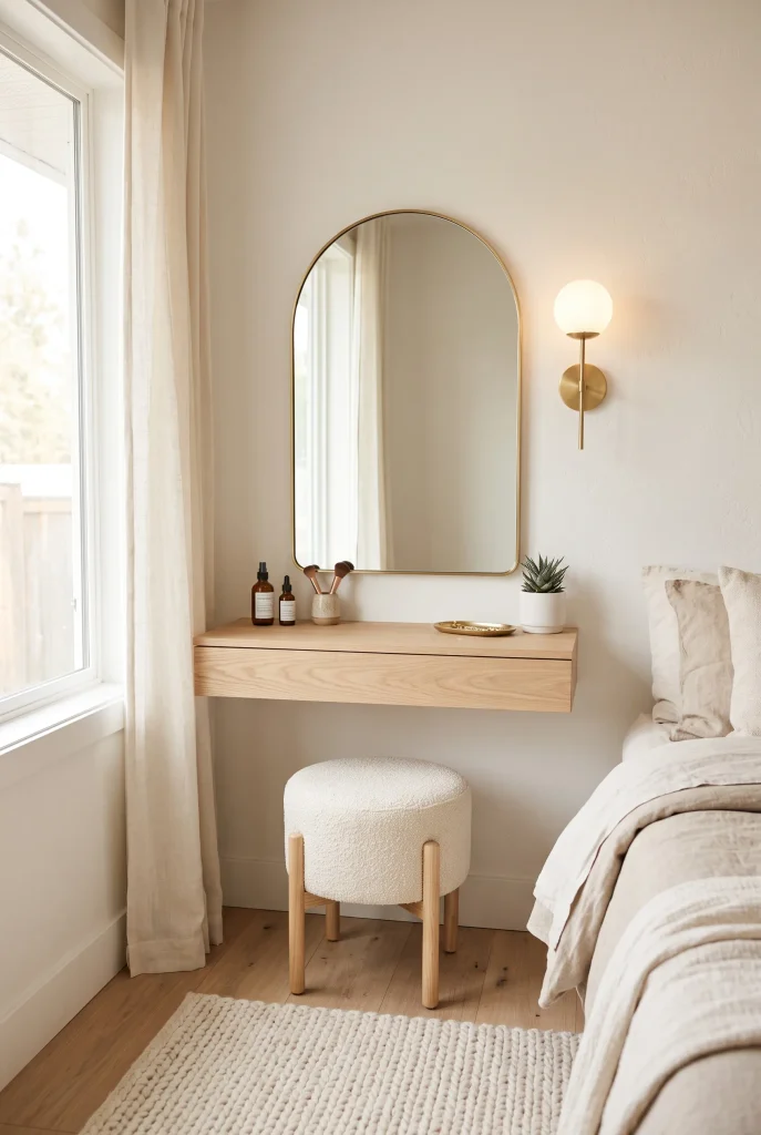 Wall-Mounted Mirror Shelf