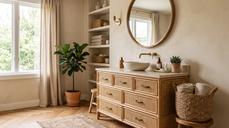 boho style bathroom