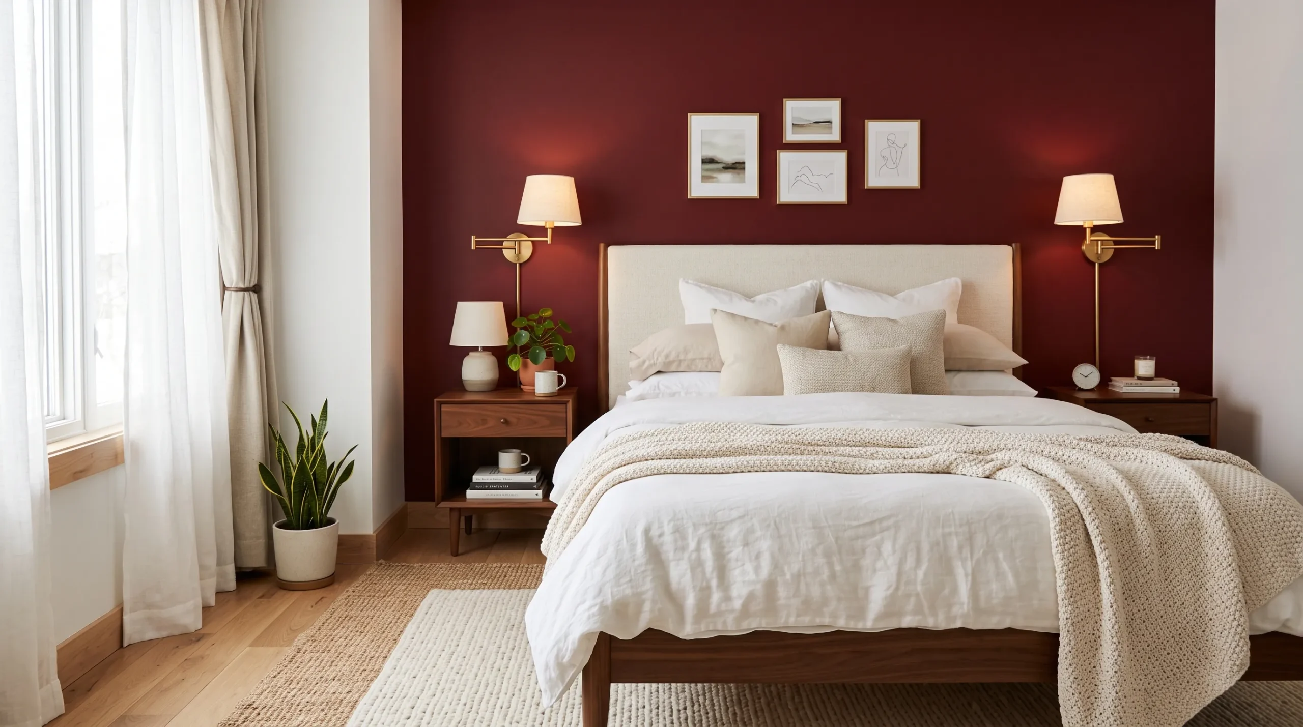 cherry red bedroom