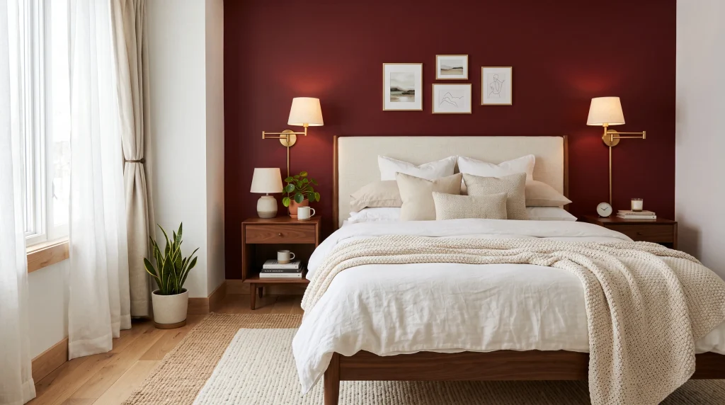 cherry red bedroom