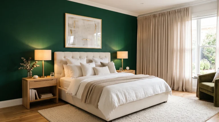 dark green bedroom