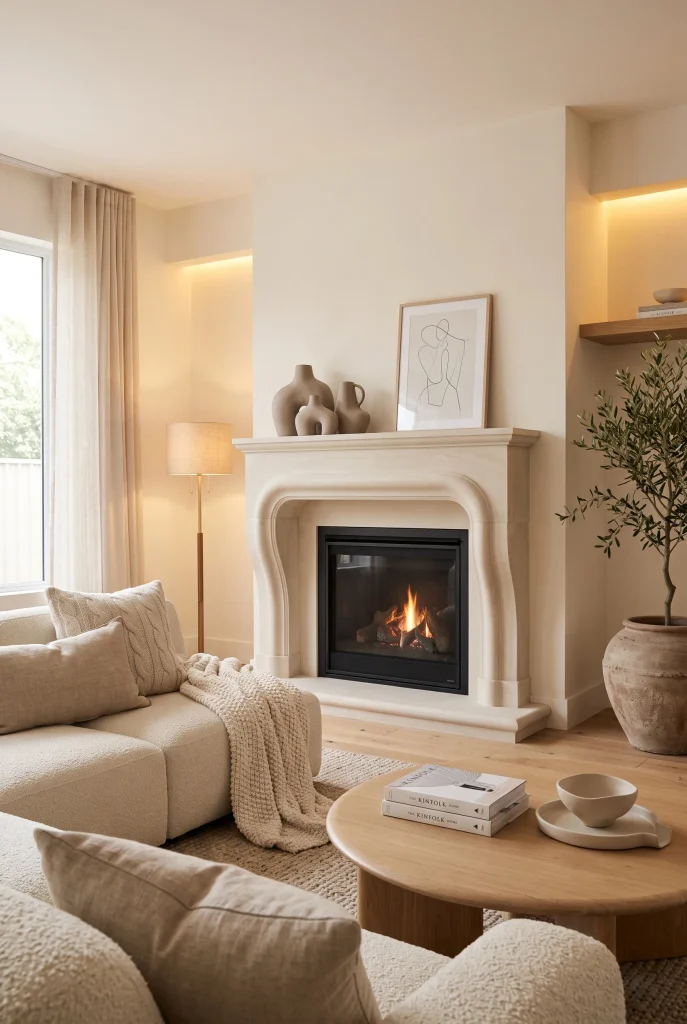 Curved Stone Mantel