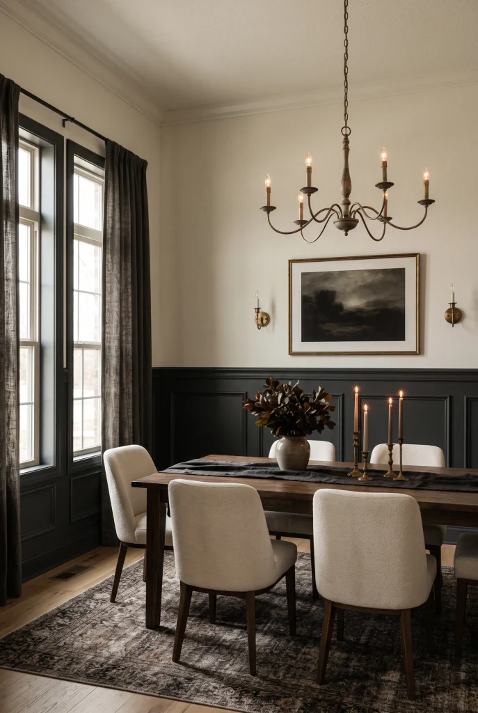 Dark Painted Wainscoting