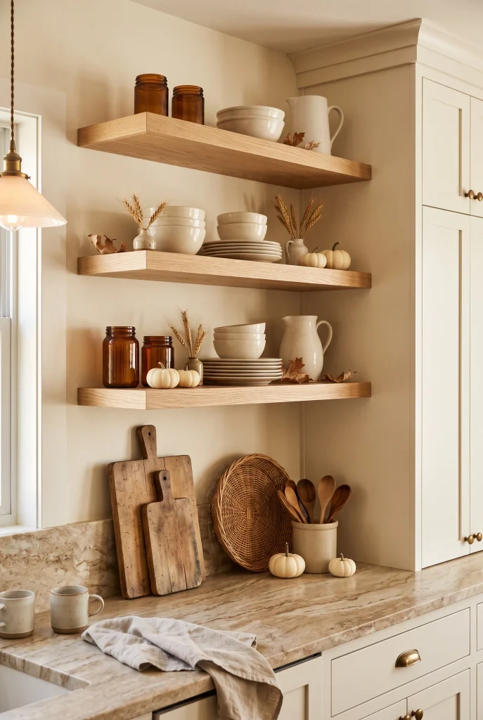 Fall Kitchen Shelving