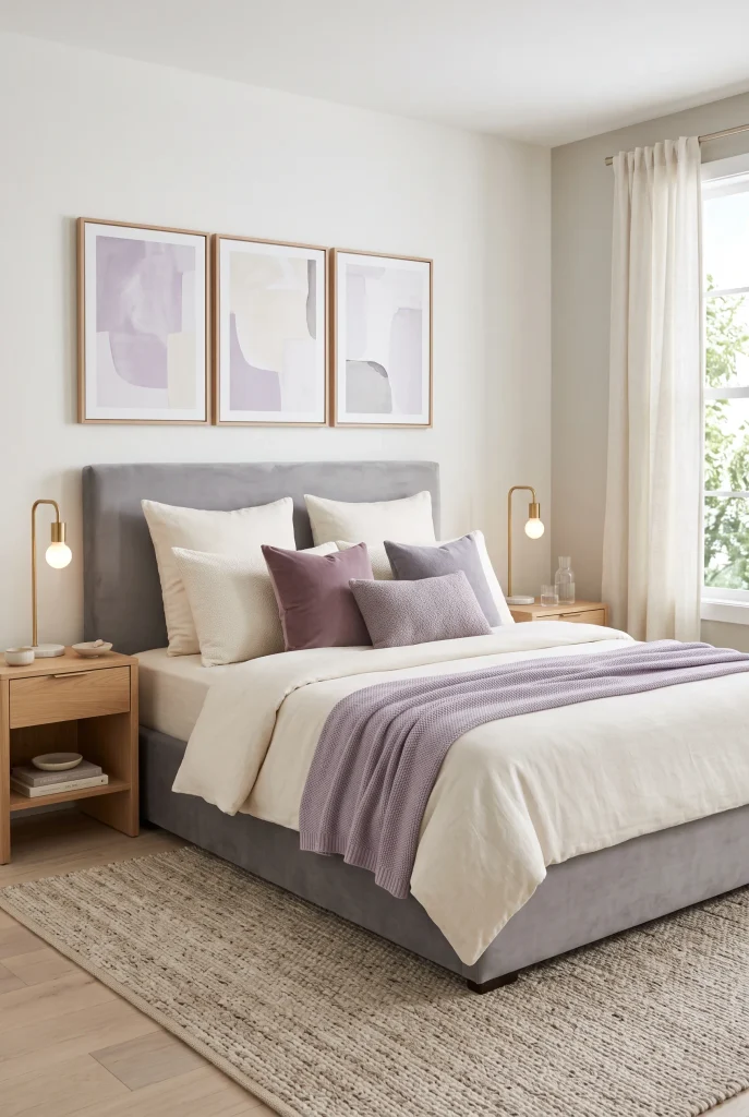 Gray Upholstered Bed