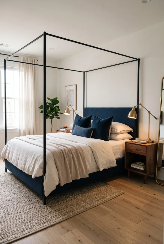 Navy Canopy Bed