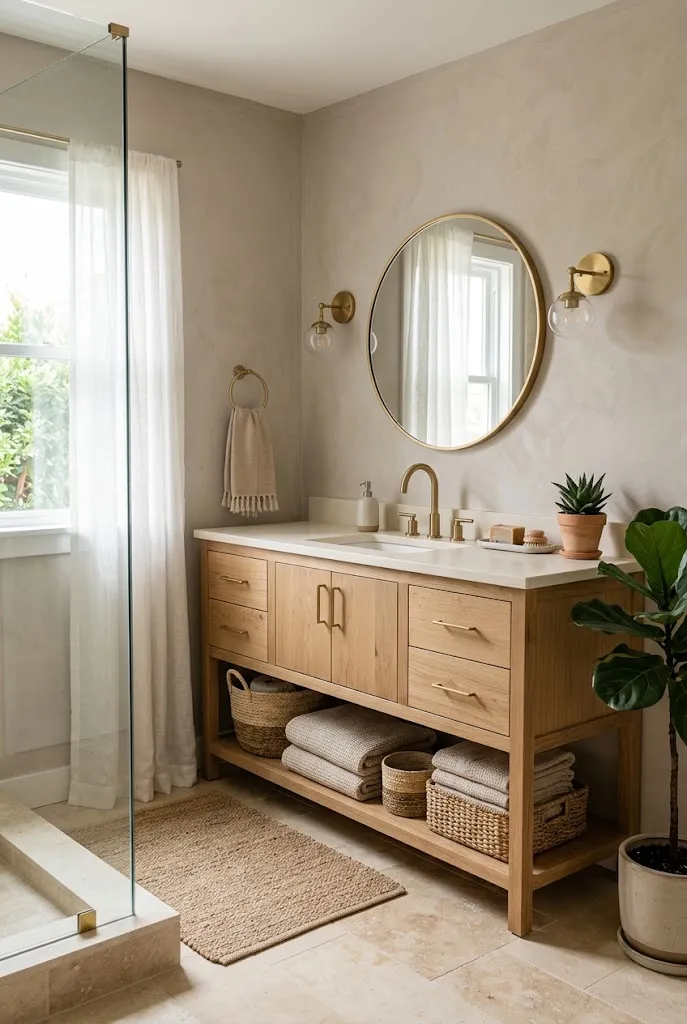 Taupe and Natural Wood